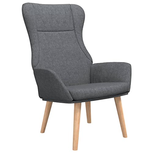 Willood Ohrensessel Sessel mit Stahlgestell Freizeitsessel Polstersessel Wohnzimmersessel Dunkelgrau Stoff von Willood