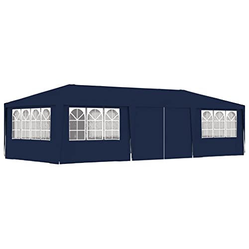 Willood Profi-Partyzelt mit Seitenwänden 4×9 m Blau 90 g/m² von Willood