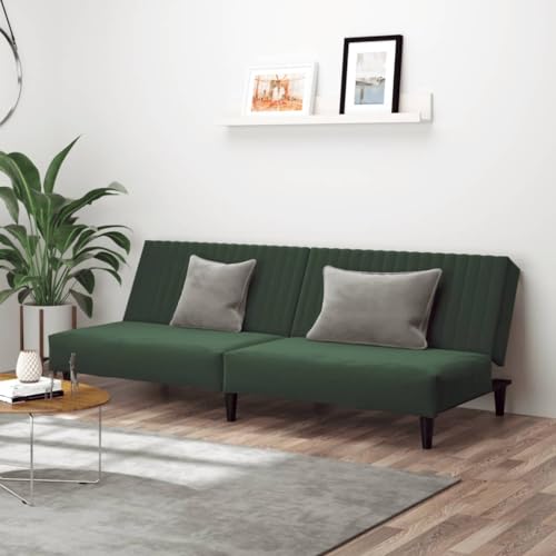 Willood Schlafsofa 2-Sitzer Dunkelgrün Samt Loungesofa Lounge Sitzmöbel Schlafcouch für Wohnzimmer Heimkino Büro, Gästebett mit Holzrahmen, Sofabett Tagesbett Couch Sofa Ohne Armlehnen Willood Schlafsofa 2-Sitzer Dunkelgrün Samt Loungesofa Lounge Sitzmöbel Schlafcouch für Wohnzimmer Heimkino Büro, Gästebett mit Holzrahmen, Sofabett Tagesbett Couch Sofa Ohne Armlehnen von Willood
