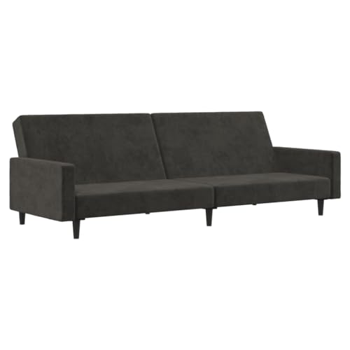 Willood Schlafsofa 2-Sitzer Sofa mit Holzrahmen, Schlafcouch für Wohnzimmer Heimkino Büro, Couch Sofabett Tagesbett Gästebett Dunkelgrau Samt Mit Armlehnen Willood Schlafsofa 2-Sitzer Sofa mit Holzrahmen, Schlafcouch für Wohnzimmer Heimkino Büro, Couch Sofabett Tagesbett Gästebett Dunkelgrau Samt Mit Armlehnen von Willood