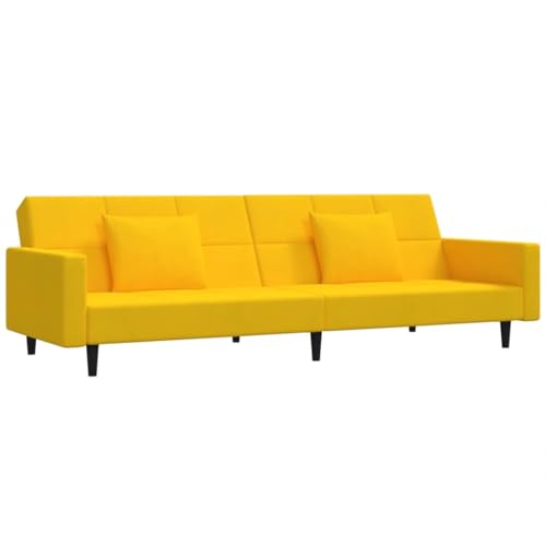 Willood Schlafsofa 2-Sitzer mit 2 Kissen Gelb Samt von Willood