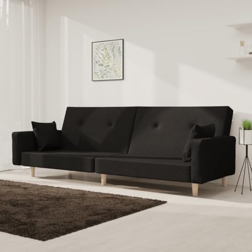 Willood Schlafsofa 2-Sitzer mit 2 Kissen Schwarz Stoff Loungesofa Lounge Sitzmöbel Wohnzimmer Sofas375743 Willood Schlafsofa 2-Sitzer mit 2 Kissen Schwarz Stoff Loungesofa Lounge Sitzmöbel Wohnzimmer Sofas375743 von Willood
