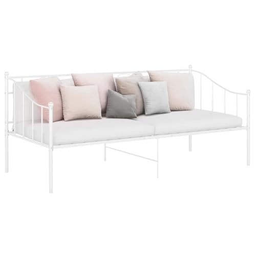 Willood Schlafsofa Bettgestell Weiß Metall 90x200 cm Einfaches Bett Kleines Sofa Willood Schlafsofa Bettgestell Weiß Metall 90x200 cm Einfaches Bett Kleines Sofa von Willood