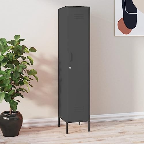 Willood Schließfachschrank Aktenschrank Mehrzweckschrank Stahl Aufbewahrungsschrank Anthrazit 35x46x180 cm Stahl Willood Schließfachschrank Aktenschrank Mehrzweckschrank Stahl Aufbewahrungsschrank Anthrazit 35x46x180 cm Stahl von Willood
