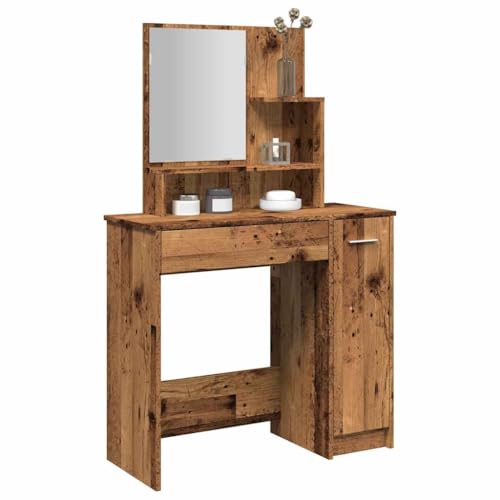 Willood Schminktisch mit Spiegel Altholz-Optik 86,5x35x136 cm von Willood