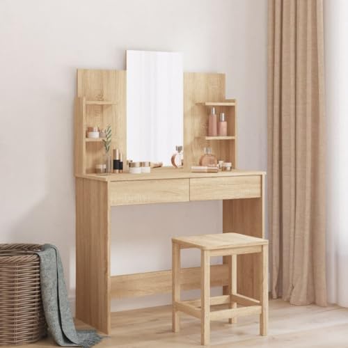 Willood Schminktisch mit Spiegel Sonoma-Eiche 96x39x142 cm von Willood
