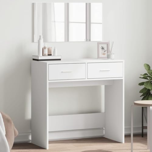 Willood Schminktisch mit Spiegel Weiß 80x39x80 cm von Willood