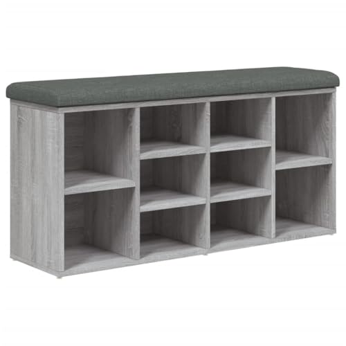 Willood Schuhbank Grau Sonoma 102x32x50cm Schuhregal mit Stauraum, Sitzbank Bank mit gepolstertem Sitzkissen, Schuhschrank Schuhablage für Wohnzimmer Flur Holzwerkstoff Willood Schuhbank Grau Sonoma 102x32x50cm Schuhregal mit Stauraum, Sitzbank Bank mit gepolstertem Sitzkissen, Schuhschrank Schuhablage für Wohnzimmer Flur Holzwerkstoff von Willood