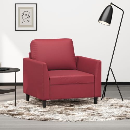 Willood Sessel Relaxsessel, Fernsehsessel Loungesessel für Wohnzimmer, Polstersessel Ruhesessel Weinrot 60cm Kunstleder von Willood