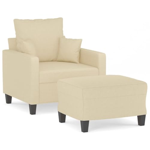 Willood Sessel mit Hocker Creme 60 cm Stoff Geeignet für Schlafzimmer Gästesofas Sesselsofas Willood Sessel mit Hocker Creme 60 cm Stoff Geeignet für Schlafzimmer Gästesofas Sesselsofas von Willood