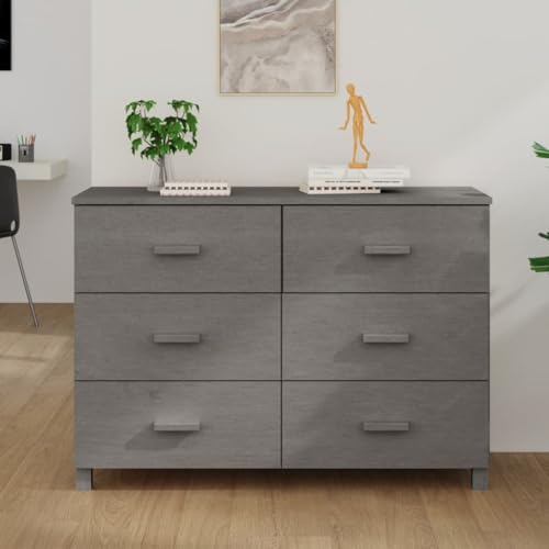 Willood Sideboard mit 6 Schubladen Kommode Anrichte Schrank Beistellschrank Mehrzweckschrank Standschrank HAMAR Hellgrau 113x40x80 cm Massivholz Kiefer Willood Sideboard mit 6 Schubladen Kommode Anrichte Schrank Beistellschrank Mehrzweckschrank Standschrank HAMAR Hellgrau 113x40x80 cm Massivholz Kiefer von Willood