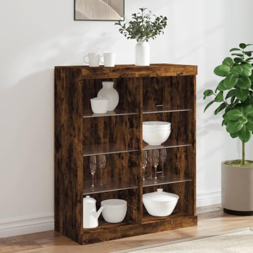 Willood Sideboard mit LED-Leuchten Räuchereiche 81x37x100 cm 3033066de Willood Sideboard mit LED-Leuchten Räuchereiche 81x37x100 cm 3033066de von Willood