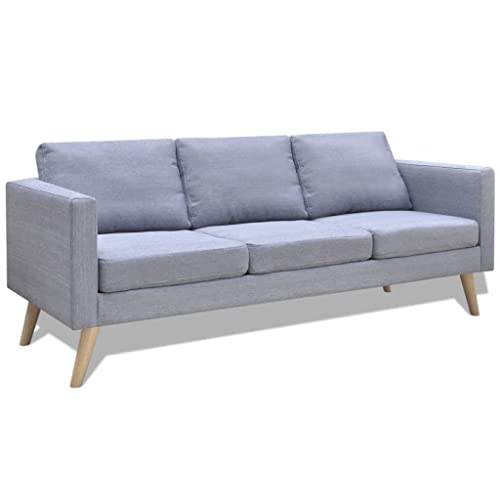 Willood Sofa 3-Sitzer Stoff Polstersofa Lounge Couch Holz Design Sitzmöbel Loungesofa Stoffsofa Sitzmöbel Wohnzimmer Hellgrau Willood Sofa 3-Sitzer Stoff Polstersofa Lounge Couch Holz Design Sitzmöbel Loungesofa Stoffsofa Sitzmöbel Wohnzimmer Hellgrau von Willood