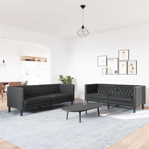 Willood Sofa Set 2 pcs Schwarz 94 x 74.5 x 70.5 cm Kunstleder von Willood