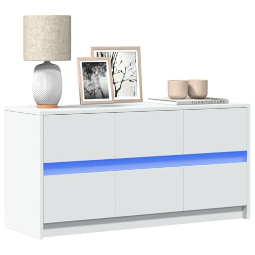 Willood TV-Schrank mit LED-Beleuchtung Lowboard Sideboard Weiß 100x34x50 cm Holzwerkstoff von Willood