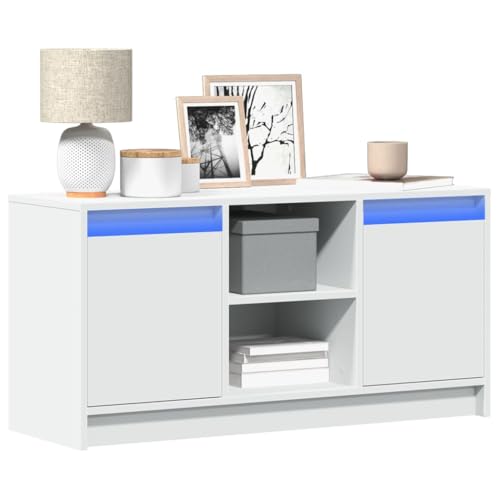 Willood TV-Schrank mit LED-Beleuchtung Sideboard Lowboard Weiß 100x34x50 cm Holzwerkstoff von Willood