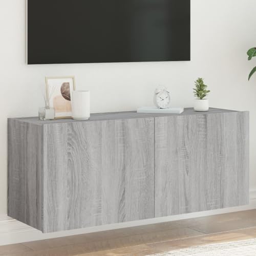 Willood TV-Wandschrank mit LED-Leuchten Grau Sonoma 100x35x41 cm Willood TV-Wandschrank mit LED-Leuchten Grau Sonoma 100x35x41 cm von Willood