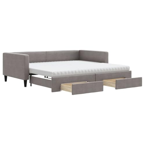 Willood Tagesbett 2-in-1 Sofabett Schlafsofa für Schlafzimmer Wohnzimmer Bettsofa Sofa Ausziehbar mit Schubladen Taupe 100x200 cm Stoff Willood Tagesbett 2-in-1 Sofabett Schlafsofa für Schlafzimmer Wohnzimmer Bettsofa Sofa Ausziehbar mit Schubladen Taupe 100x200 cm Stoff von Willood