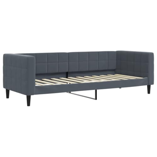 Willood Tagesbett Gästebett 2-in-1 Sofabett Schlafsofa für Schlafzimmer Wohnzimmer Bettsofa Sofa Dunkelgrau 80x200 cm Samt von Willood