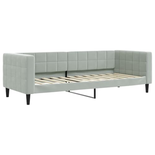 Willood Tagesbett Gästebett 2-in-1 Sofabett Schlafsofa für Schlafzimmer Wohnzimmer Bettsofa Sofa Hellgrau 80x200 cm Samt von Willood