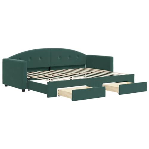 Willood Tagesbett Sofabett Schlafsofa für Schlafzimmer Wohnzimmer, Bettsofa Sofa Samt Dunkelgrün 80 x 200 cm-mit Bettkasten & Schublade Willood Tagesbett Sofabett Schlafsofa für Schlafzimmer Wohnzimmer, Bettsofa Sofa Samt Dunkelgrün 80 x 200 cm-mit Bettkasten & Schublade von Willood
