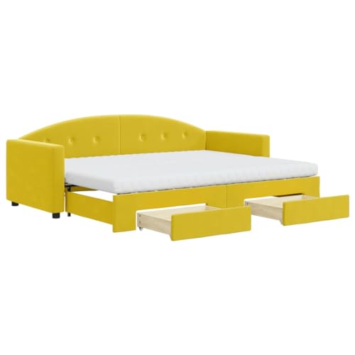 Willood Tagesbett Sofabett Schlafsofa für Schlafzimmer Wohnzimmer, Bettsofa Sofa Samt Gelb 80 x 200 cm-mit Bettkasten & Schublade & Matratze Willood Tagesbett Sofabett Schlafsofa für Schlafzimmer Wohnzimmer, Bettsofa Sofa Samt Gelb 80 x 200 cm-mit Bettkasten & Schublade & Matratze von Willood