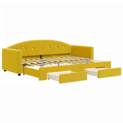 Willood Tagesbett Sofabett Schlafsofa für Schlafzimmer Wohnzimmer, Bettsofa Sofa Samt Gelb 80 x 200 cm-mit Bettkasten & Schublade Willood Tagesbett Sofabett Schlafsofa für Schlafzimmer Wohnzimmer, Bettsofa Sofa Samt Gelb 80 x 200 cm-mit Bettkasten & Schublade von Willood