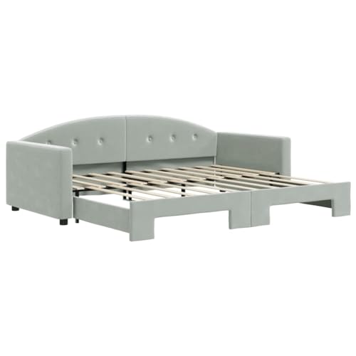 Willood Tagesbett Sofabett Schlafsofa für Schlafzimmer Wohnzimmer, Bettsofa Sofa Samt Hellgrau 90 x 190 cm-mit Bettkasten Willood Tagesbett Sofabett Schlafsofa für Schlafzimmer Wohnzimmer, Bettsofa Sofa Samt Hellgrau 90 x 190 cm-mit Bettkasten von Willood