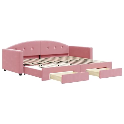 Willood Tagesbett Sofabett Schlafsofa für Schlafzimmer Wohnzimmer, Bettsofa Sofa Samt Rosa 90 x 200 cm-mit Bettkasten & Schublade Willood Tagesbett Sofabett Schlafsofa für Schlafzimmer Wohnzimmer, Bettsofa Sofa Samt Rosa 90 x 200 cm-mit Bettkasten & Schublade von Willood