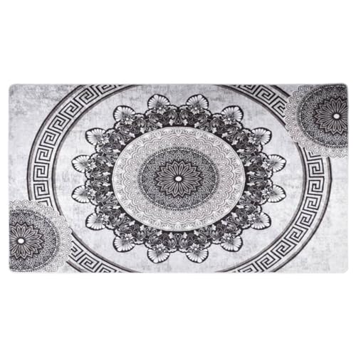 Willood Teppich Waschbar 190x300 cm Mehrfarbig Wohnzimmerteppich rutschfest Pflegeleicht B0DBTXN3N6Schwarz und Grau von Willood