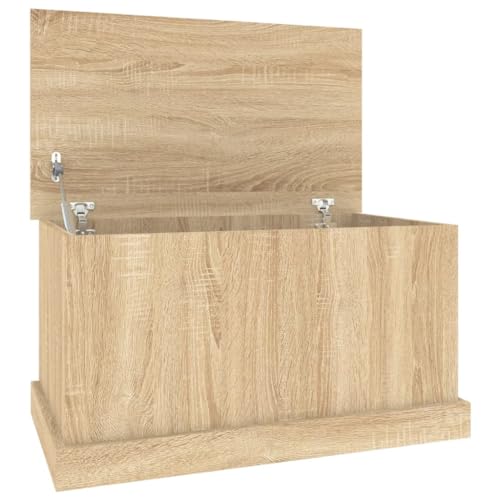 Willood Truhe Aufbewahrungsbox mit Deckel, Auflagenbox Kiste mit Stauraum, Kissenbox Werkzeugkasten Spielzeugtruhe Sonoma-Eiche 70x40x38 cm Holzwerkstoff von Willood