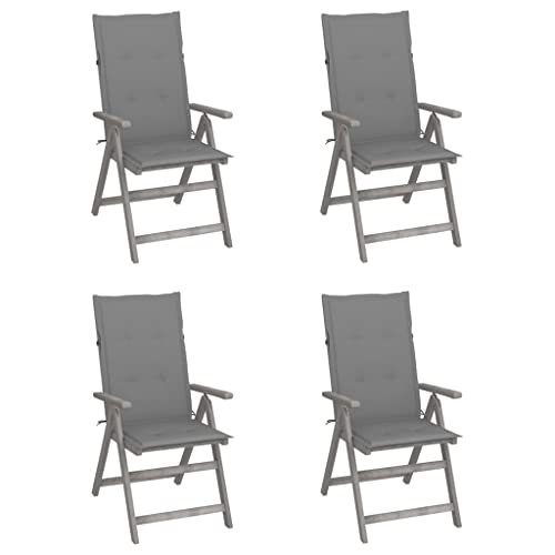 Willood Verstellbare Gartenstühle 4 STK. mit Auflagen Massivholz Akazie Willood Verstellbare Gartenstühle 4 STK. mit Auflagen Massivholz Akazie von Willood