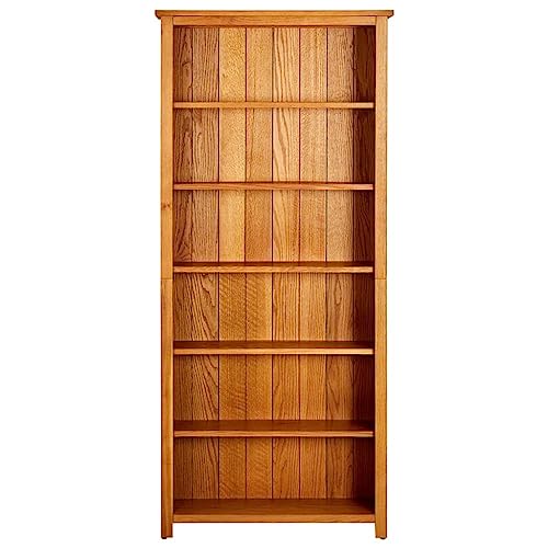 Willood Vitrine, Bücherregal mit 7 Fächern, Eiche massiv, Aufbewahrungsschrank, dünner Schrank,80 x 22.5 x 180 cm Willood Vitrine, Bücherregal mit 7 Fächern, Eiche massiv, Aufbewahrungsschrank, dünner Schrank,80 x 22.5 x 180 cm von Willood