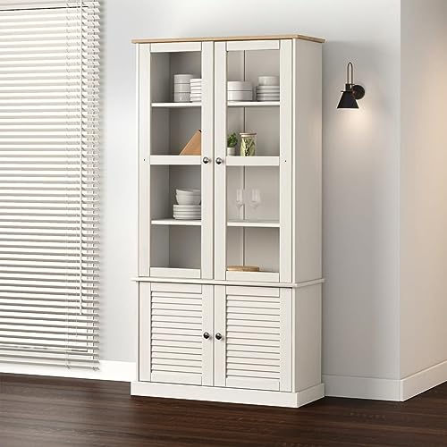 Willood Vitrine VIGO Weiß 85x35x170 cm Massivholz Kiefer Willood Vitrine VIGO Weiß 85x35x170 cm Massivholz Kiefer von Willood