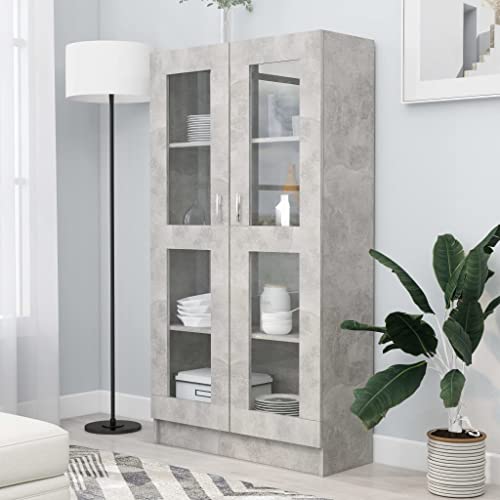Willood Vitrinenschrank Bücherschrank Aktenschrank Büroschrank Vitrine Schrank Bücherregal Sideboard Betongrau 82,5x30,5x150 cm Holzwerkstoff Willood Vitrinenschrank Bücherschrank Aktenschrank Büroschrank Vitrine Schrank Bücherregal Sideboard Betongrau 82,5x30,5x150 cm Holzwerkstoff von Willood