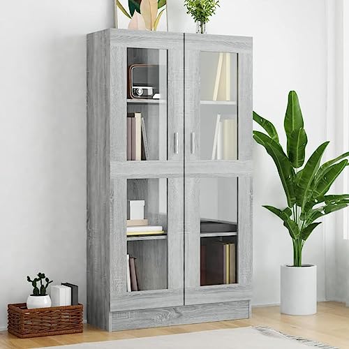 Willood Vitrinenschrank Bücherschrank Aktenschrank Büroschrank Vitrine Schrank Bücherregal Sideboard Grau Sonoma 82,5x30,5x150 cm Holzwerkstoff Willood Vitrinenschrank Bücherschrank Aktenschrank Büroschrank Vitrine Schrank Bücherregal Sideboard Grau Sonoma 82,5x30,5x150 cm Holzwerkstoff von Willood