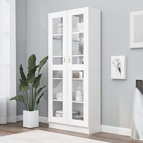 Willood Vitrinenschrank Bücherschrank Aktenschrank Büroschrank Vitrine Schrank Bücherregal Sideboard Weiß 82,5x30,5x185,5 cm Holzwerkstoff Willood Vitrinenschrank Bücherschrank Aktenschrank Büroschrank Vitrine Schrank Bücherregal Sideboard Weiß 82,5x30,5x185,5 cm Holzwerkstoff von Willood