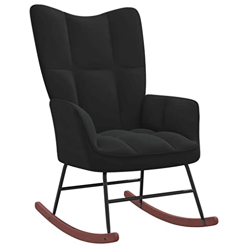Willood Wilood Schaukelstuhl Sessel Relaxsessel Schaukelsessel Wohnzimmersessel mit Schwarz Samt von Willood