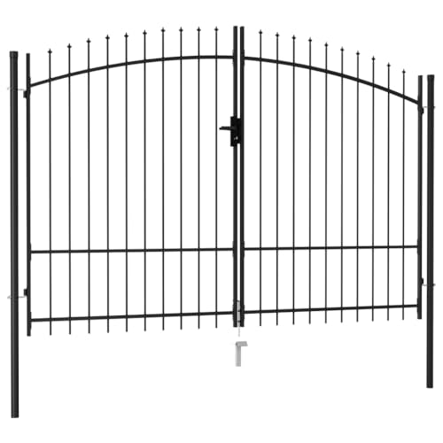 Willood Zauntor Doppelflügel mit Speerspitzen Stahl 3 x 2 m Schwarz Willood Zauntor Doppelflügel mit Speerspitzen Stahl 3 x 2 m Schwarz von Willood