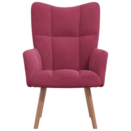 Willwood Ohrensessel Sessel Wohnzimmersessel Polstersessel Loungesessel Ohrensessel mit Holzbeinen Weißrot Samt Willwood Ohrensessel Sessel Wohnzimmersessel Polstersessel Loungesessel Ohrensessel mit Holzbeinen Weißrot Samt von Willood