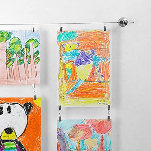 Kunstdisplay für Kinder, Kunstwerke – 3 m Stahldraht mit 48 Clips, Weide und Eva von Willow And Eva