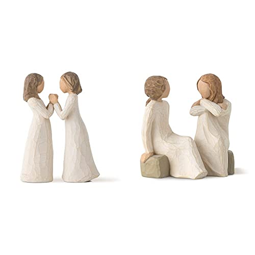 Willow Tree 26023 Figur Beste Freundinnen, 7,6 x 3,8 x 11,4 cm & Heart & Soul - Ein Herz und eine Seele von Willow Tree