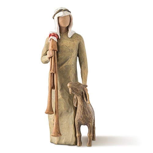 Willow Tree Zampognaro - Hirte mit Sackpfeife und Ziege als Ergänzung zur Willow Tree Nativity Krippe von Willow Tree