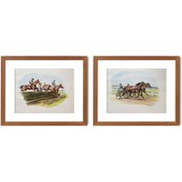 Original Vintage Pferde Kunstdrucke Von Edwin Megargee Im Jahr 1946 2Er Set 2 Reiten Pferderennen Bilder Galerie 12"x9" von WillowAntiqueArts