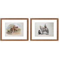 Original Vintage Pferde Und Hunde Kunstdrucke Von Edwin Megargee Im Jahr 1946 2Er Set 2 Reiten Hund Jagd Bild Wand Galerie 12"x9" von WillowAntiqueArts