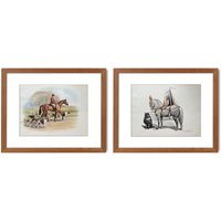 Original Vintage Pferde Und Hunde Kunstdrucke Von Edwin Megargee Im Jahr 1946 2Er Set 2 Reiten Hund Jagd Bild Wand Galerie 12"x9" von WillowAntiqueArts