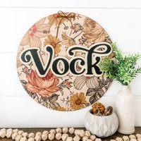 Frühling Rundes Zeichen, Personalisiertes Holzschild, Kinderzimmerschild, Haustürschild, Namensschild Für Kinderzimmer, Benutzerdefiniertes von WillowBeeSigns