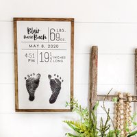 Personalisiertes Kinderzimmer Zeichen, Personalisiertes Dekor, Baby Stats Neugeborenen Bild, Neugeborenes von WillowBeeSigns