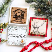 Weihnachten Mini Schilder, Tablett Zeichen, Tiered Dekor, Weihnachtsdekor, Ideen, Holzschild, Weihnachtsschilder von WillowBeeSigns