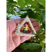 Vintage Elfe Pixie Wichtel Ornament Diorama Weihnachten 1940 1950 Ges Gesch West Germany Christmas Selten von WillowBloom